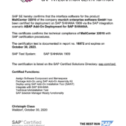 SAP Partner Zertifikat MailCenter