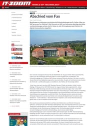 PDF-Dokument mit dem Titel 'Abschied vom Fax', das die Digitalisierung und den Weg von Fax-Technologien zu moderneren Kommunikationslösungen bei Oetker behandelt.