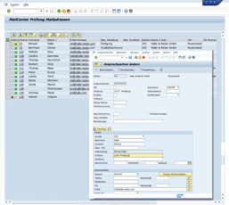 SAP Mailadresse prüfen und pflegen Screenshot