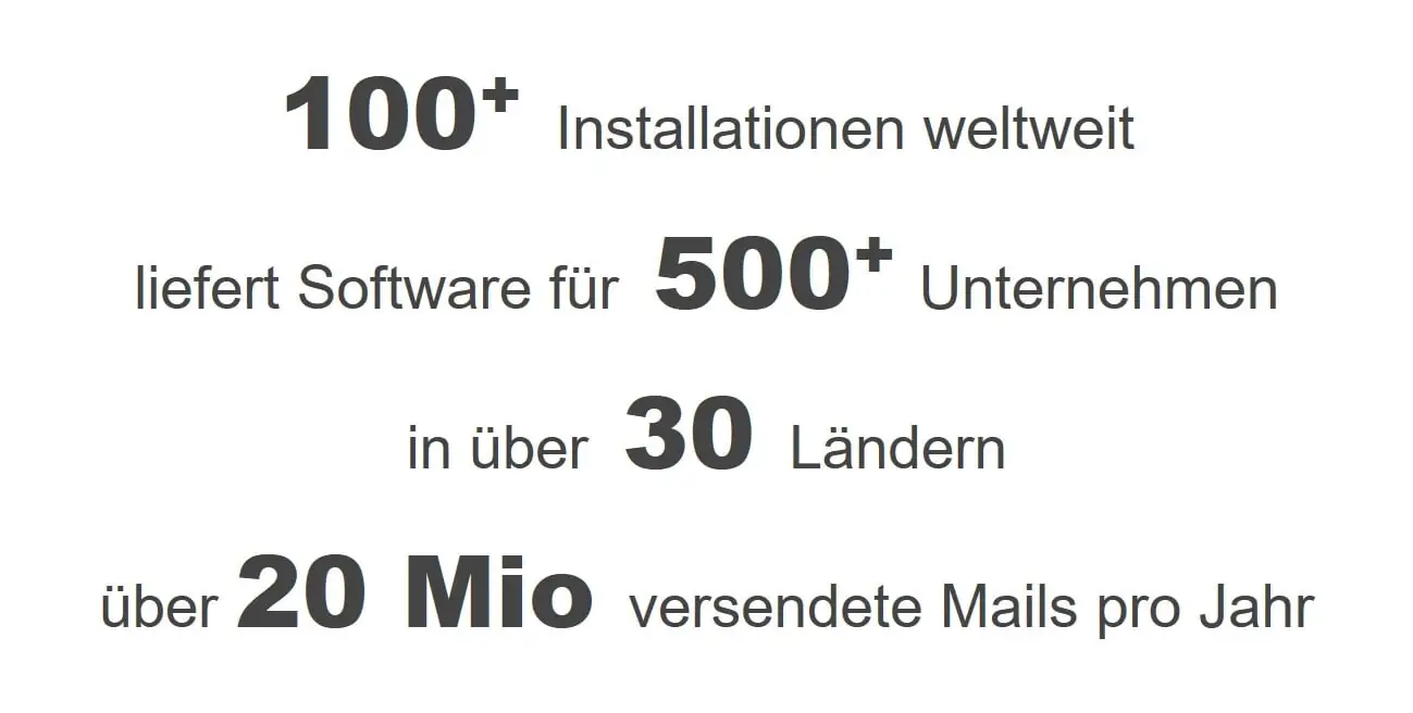 Facts and figures about the MailCenter software