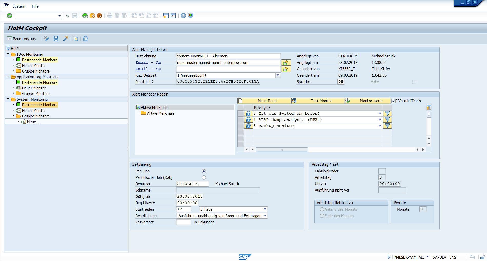 SAP Monitoring - HotM Cockpit