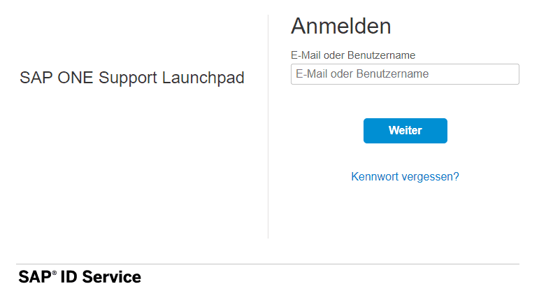 SAP ONE Support Launchpad anmelden