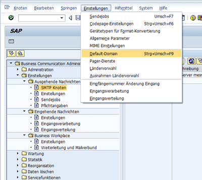 Dominio predeterminado de SAP SCOT