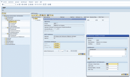 Sending SAP Mail · Configure mail delivery